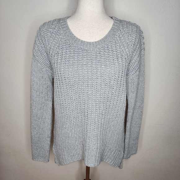 Eileen Fisher The Fisher Project Gray Crew Neck High Low Sweater Size Small - Picture 9 of 12